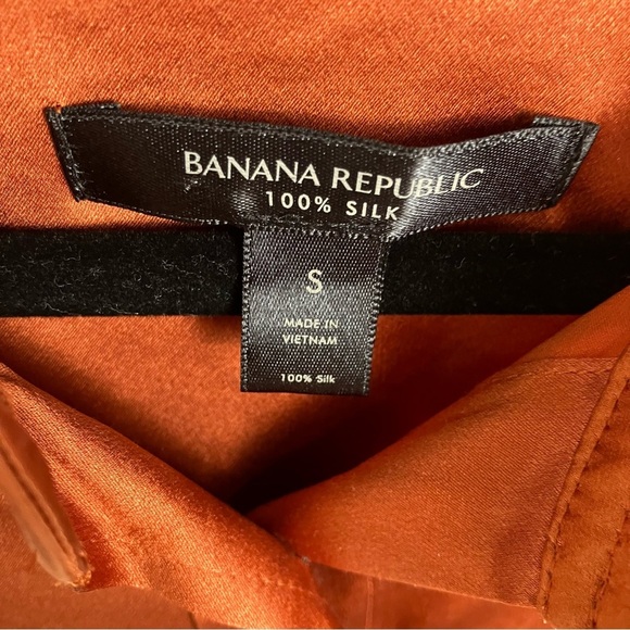 Banana Republic Serenade 100% Silk Shirtdress in Warm Copper Small - Picture 11 of 13